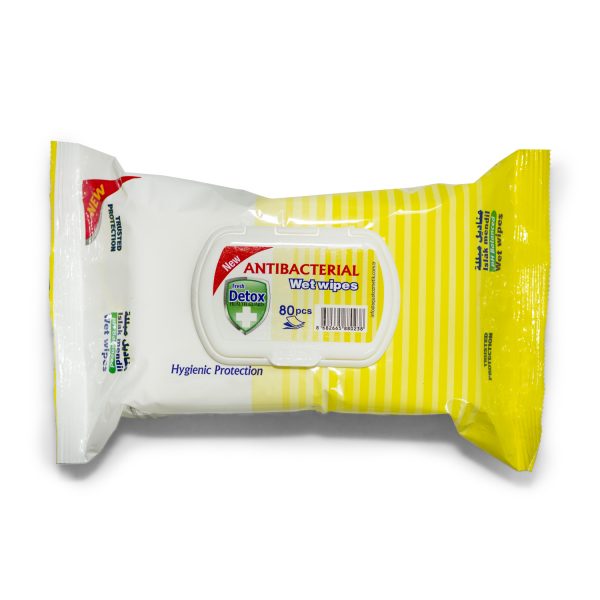 Detox Antibacterial Virucidal Wipes, Pack of 80 - Image 2