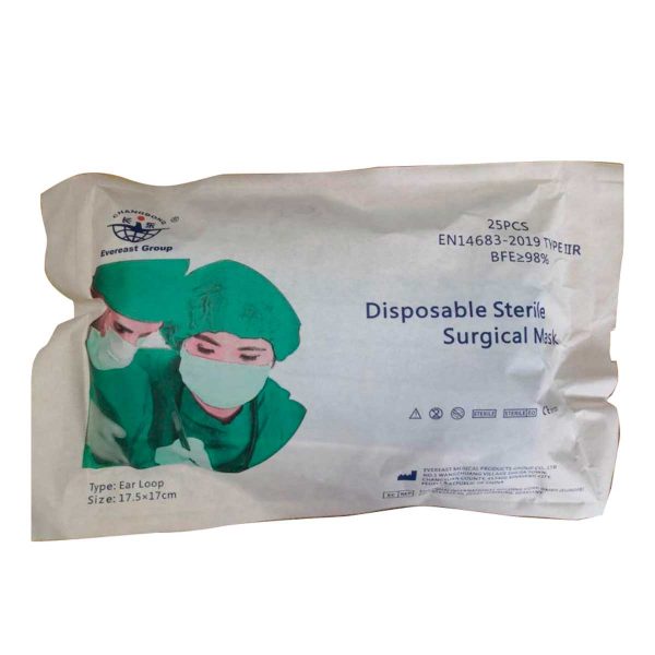 Sterile Type IIR Fluid-resistant Face Masks
